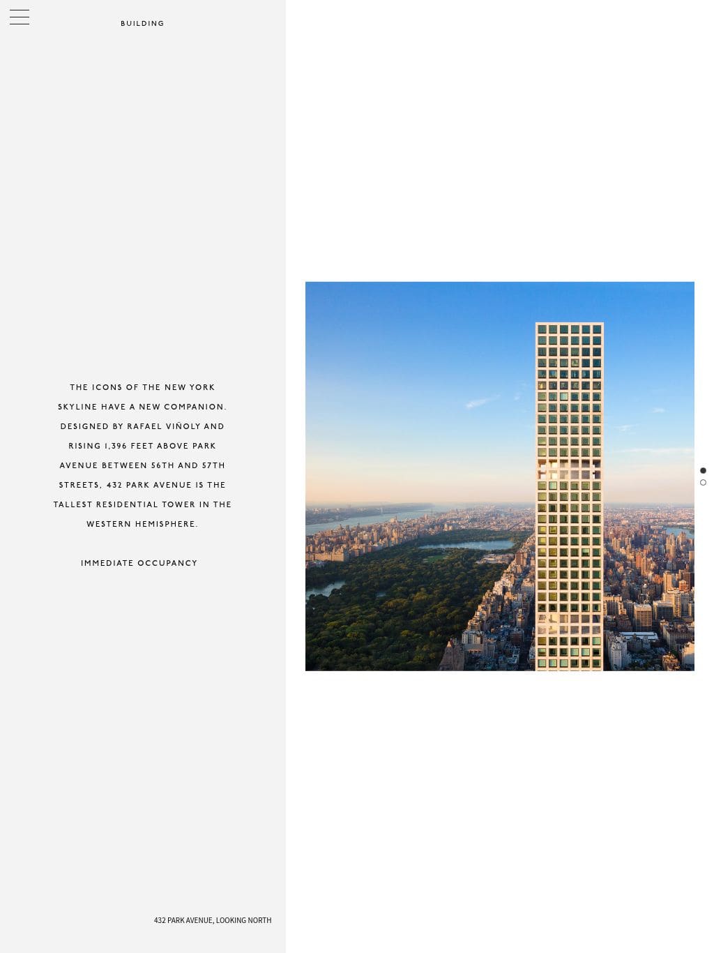 432 Park Avenue タブレット表示