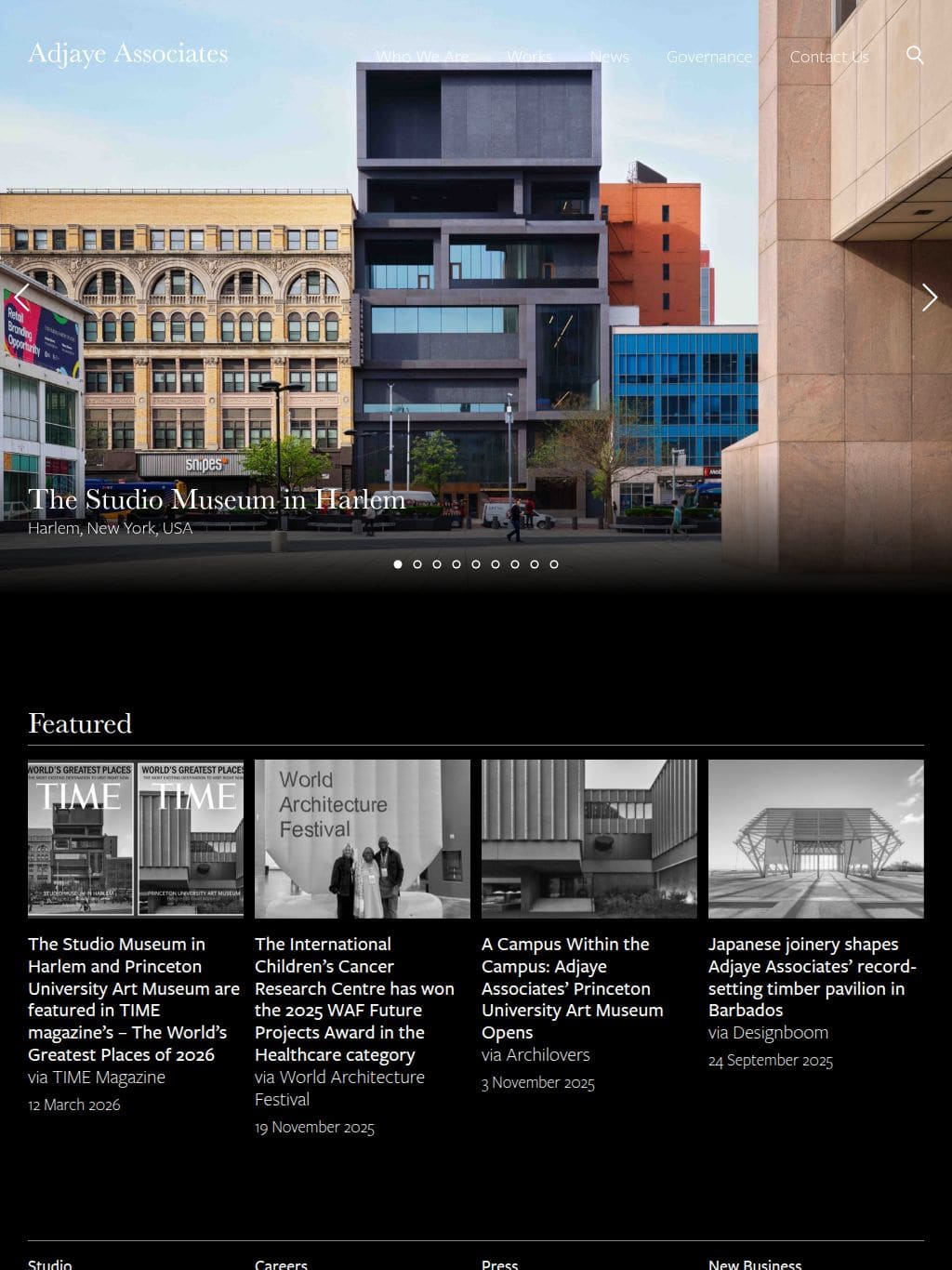 Adjaye Associates タブレット表示