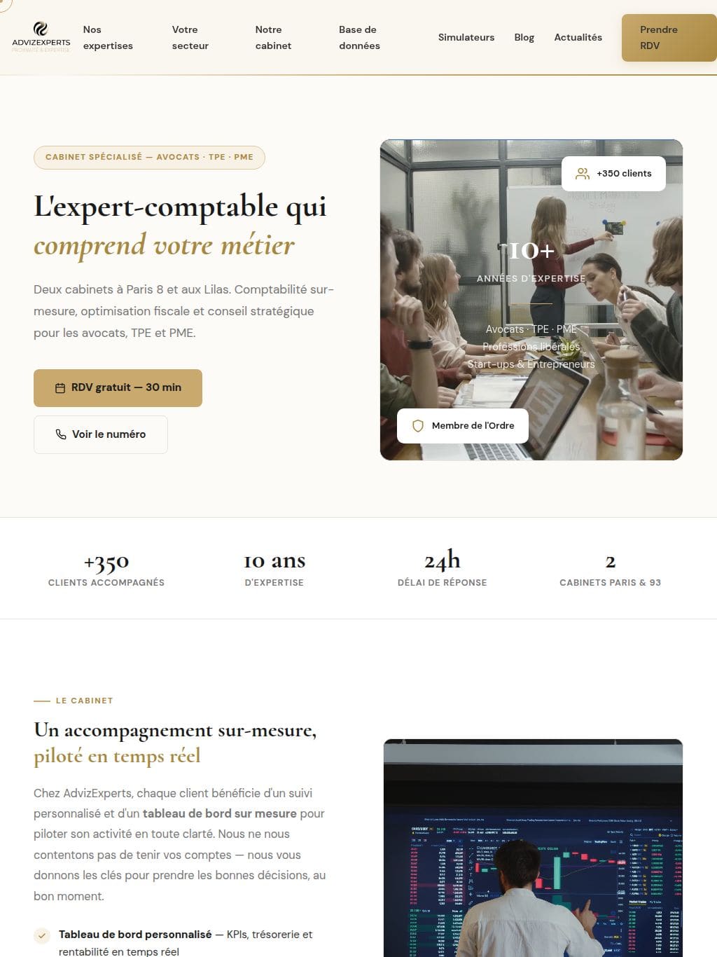 Expert-Comptable Paris 8 et Les Lilas | AdvizExperts タブレット表示