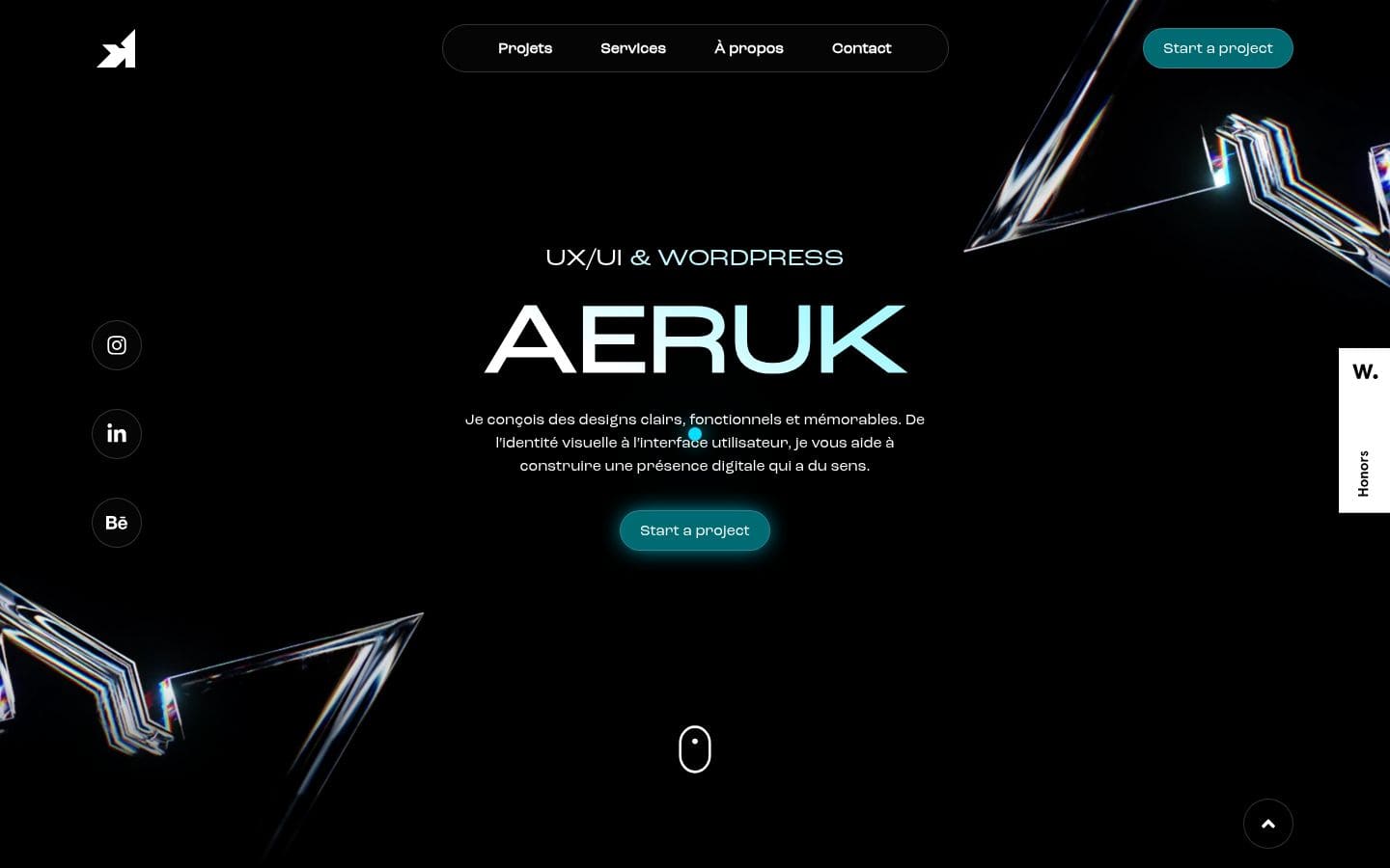 Aeruk - Designer UX/UI & Branding PC表示