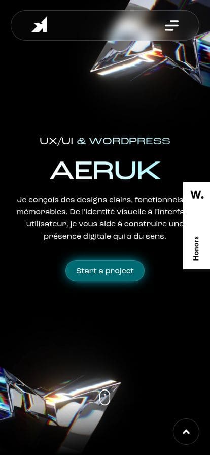 Aeruk - Designer UX/UI & Branding スマホ表示