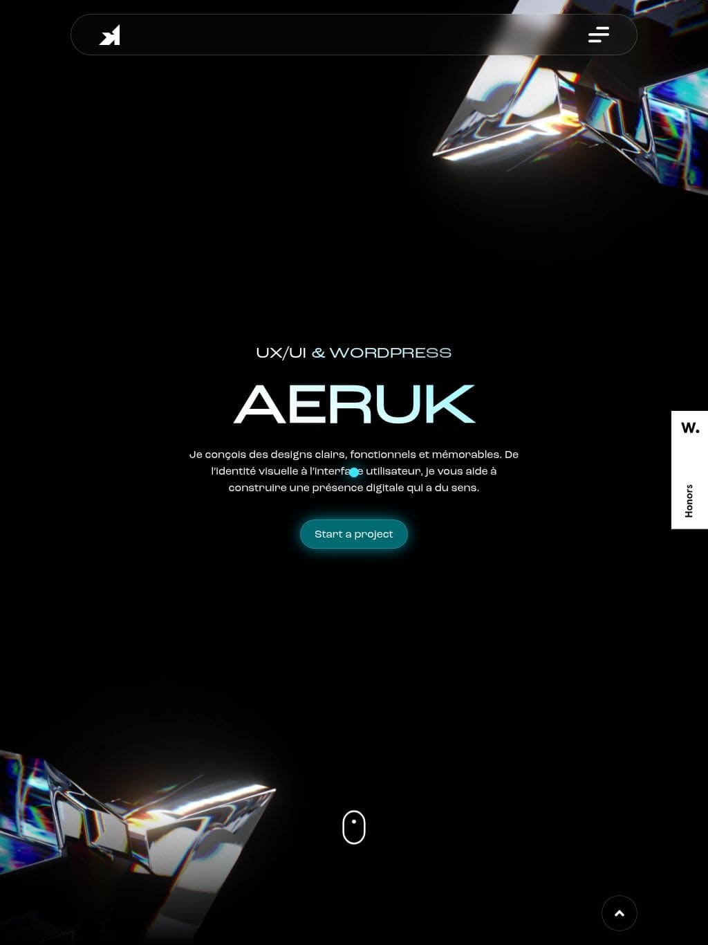 Aeruk - Designer UX/UI & Branding タブレット表示