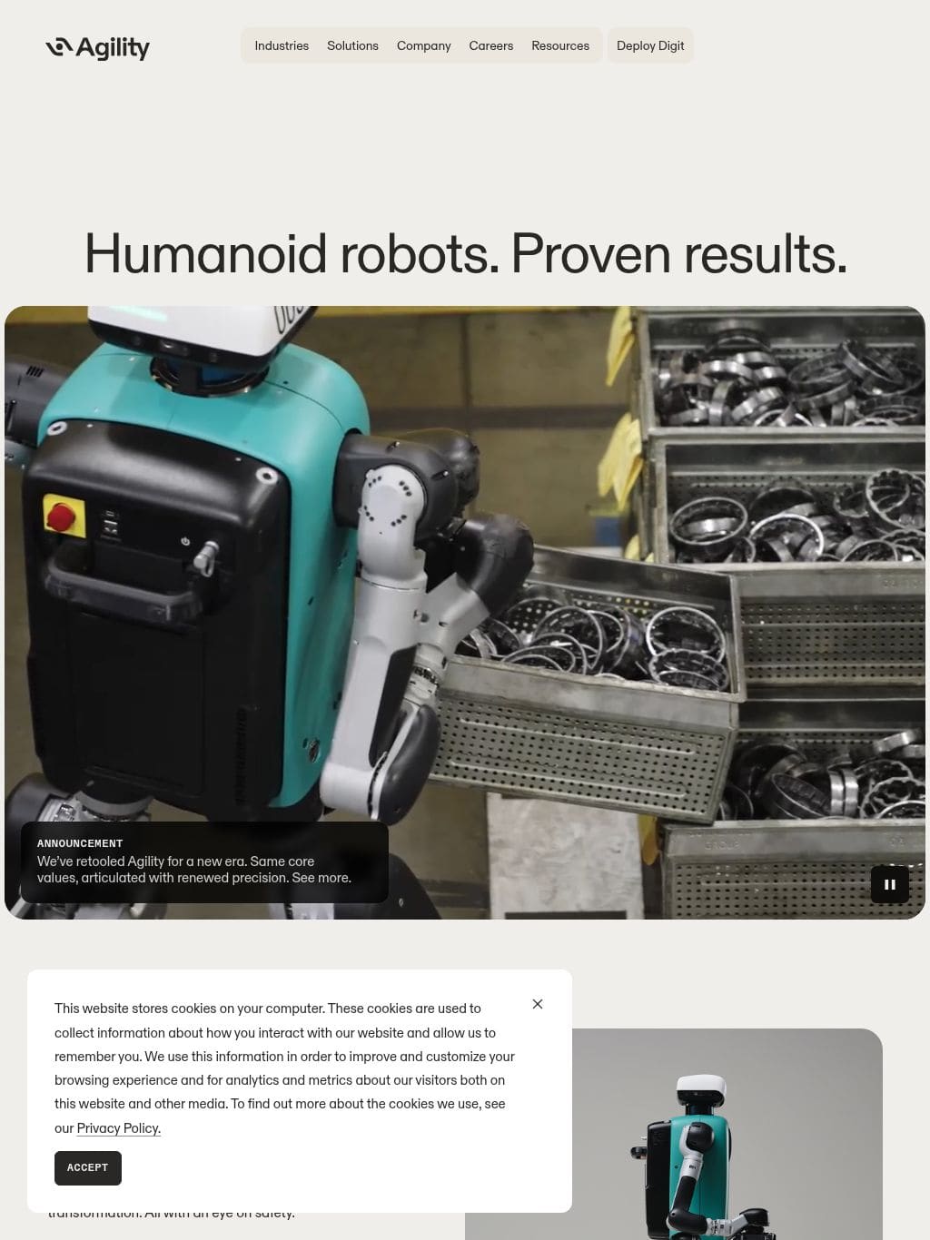 Agility Robotics タブレット表示