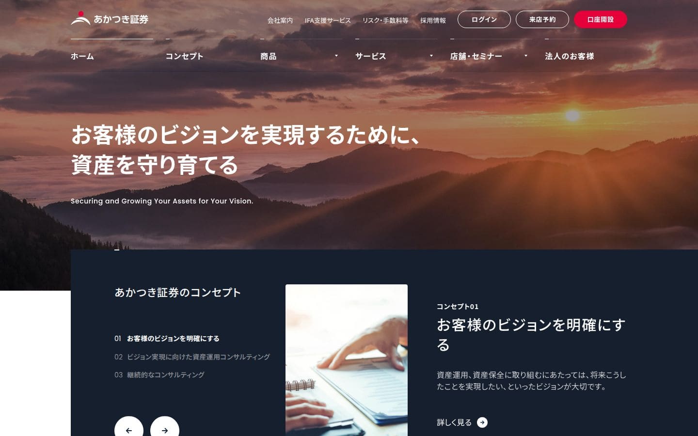 あかつき証券 PC表示