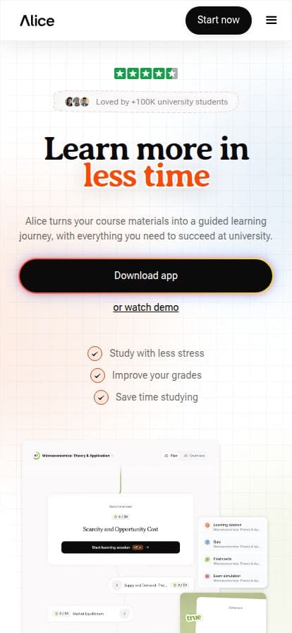 Alice.tech スマホ表示