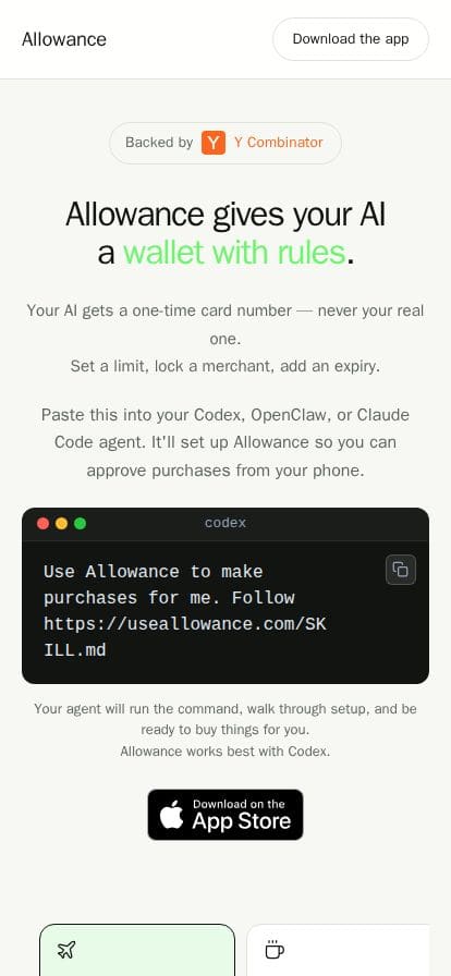 Allowance スマホ表示
