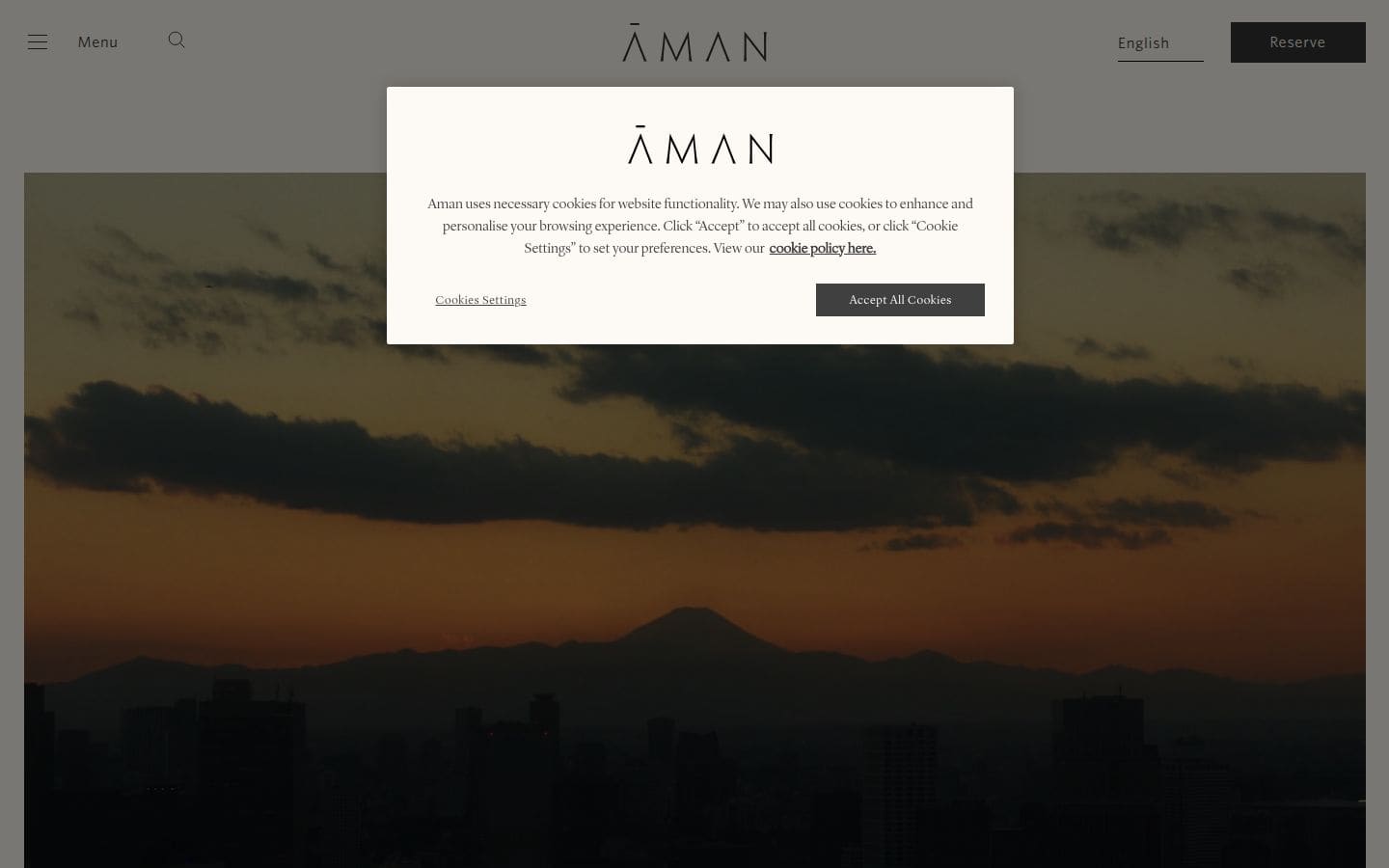 Aman Residences Tokyo PC表示