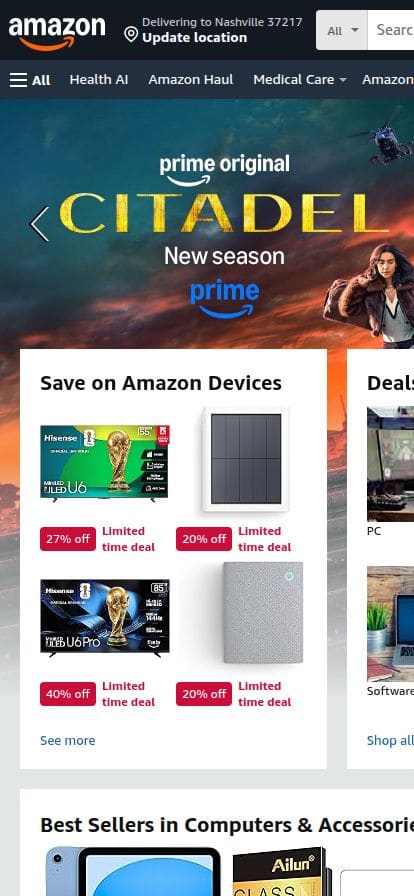 Amazon スマホ表示