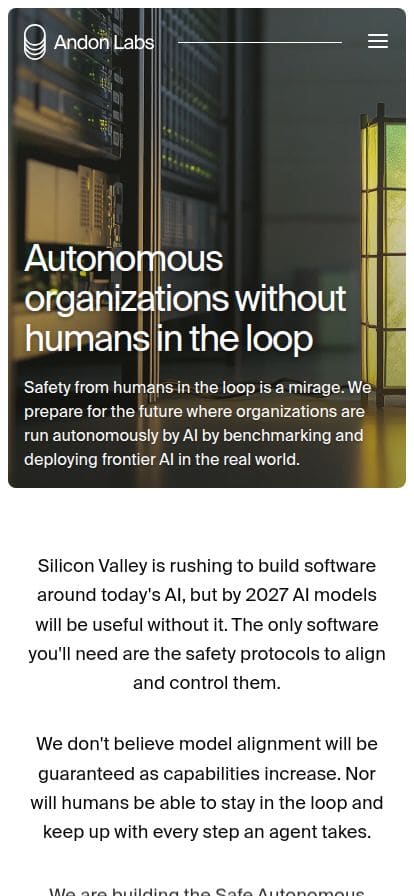 Andon Labs スマホ表示
