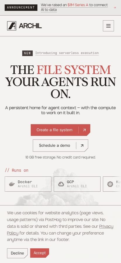 Archil スマホ表示