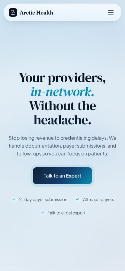 Arctic Health スマホ表示