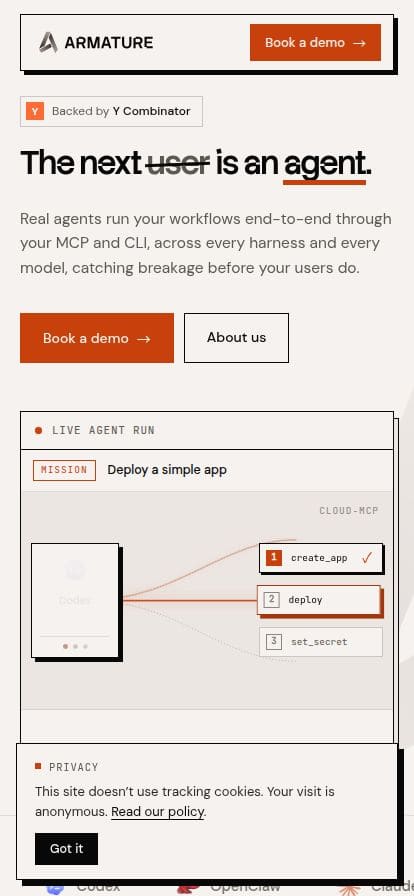 Armature スマホ表示