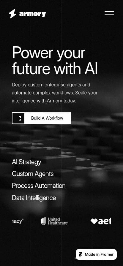 Armory AI Agency スマホ表示