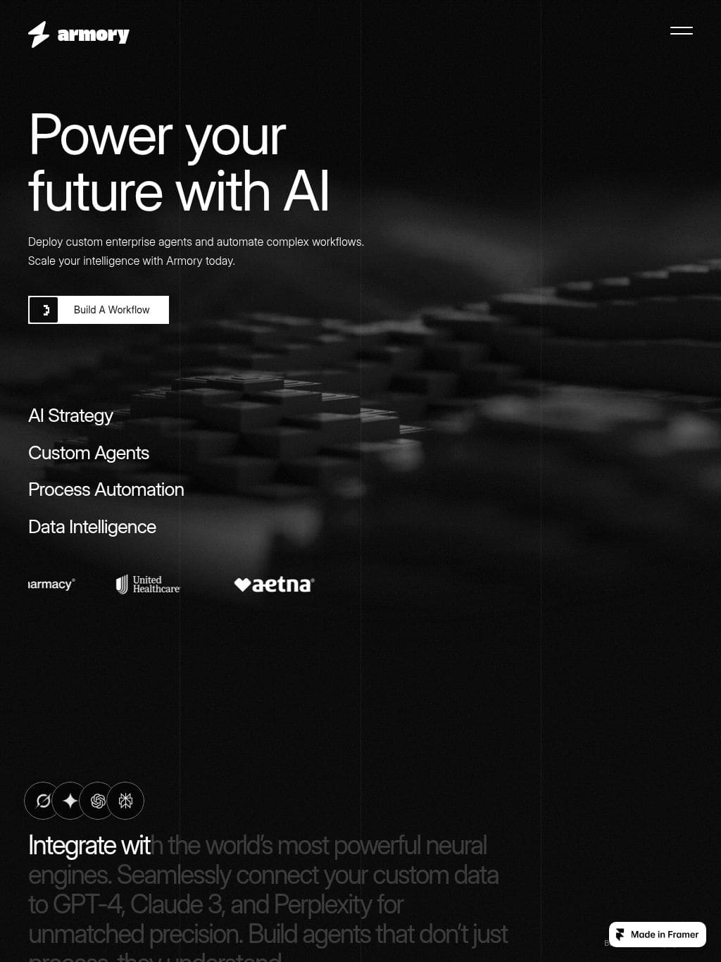 Armory AI Agency タブレット表示