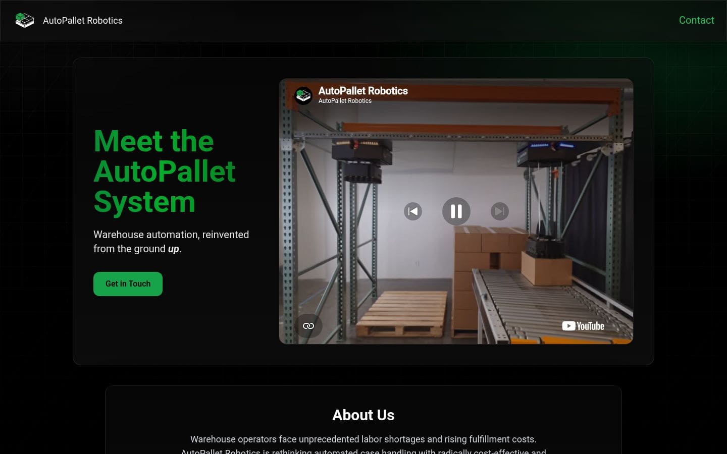 AutoPallet Robotics PC表示