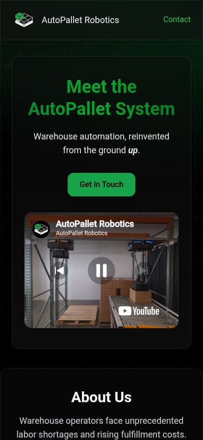 AutoPallet Robotics スマホ表示