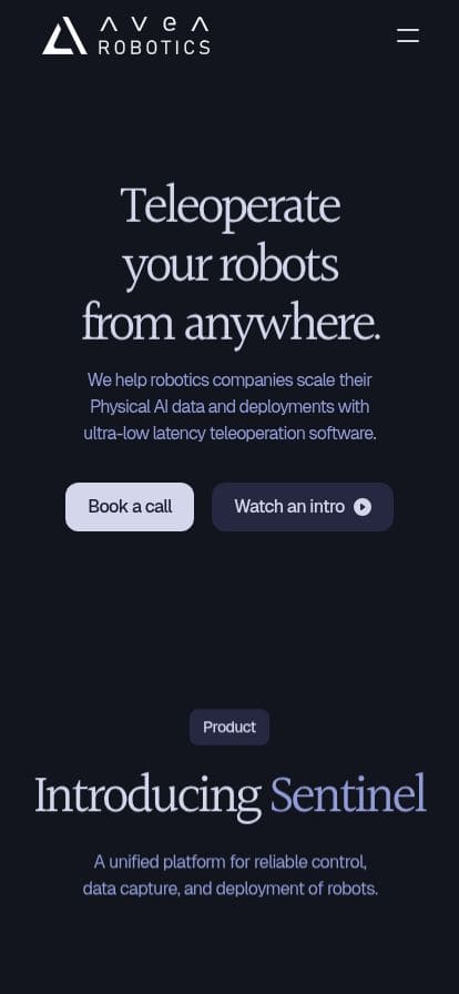 Avea Robotics スマホ表示