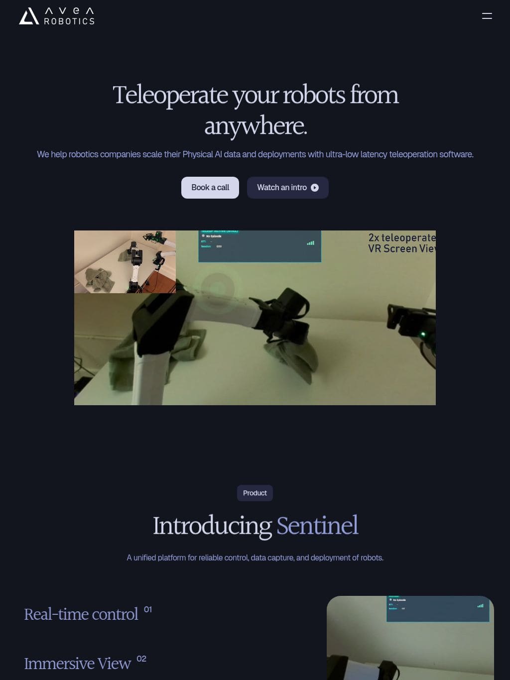 Avea Robotics タブレット表示