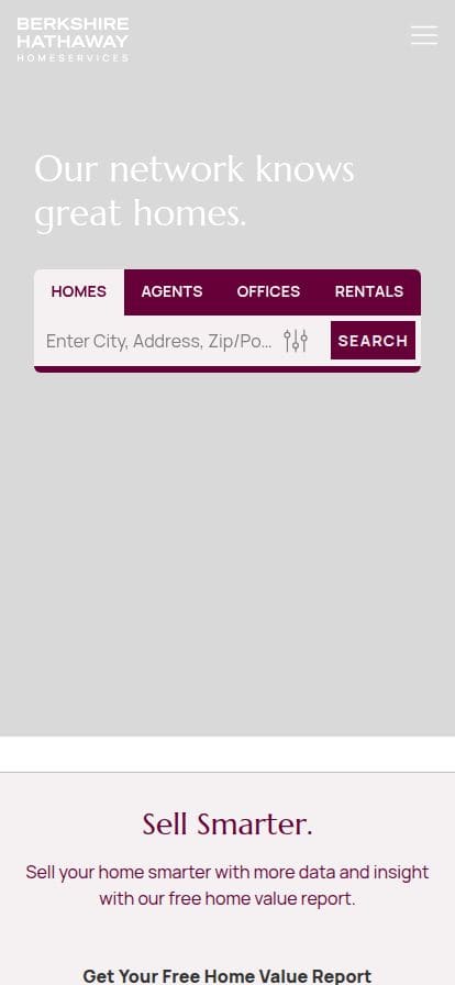 Berkshire Hathaway HomeServices スマホ表示