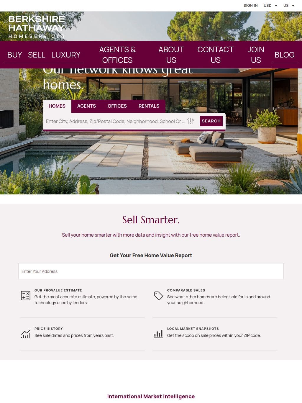 Berkshire Hathaway HomeServices タブレット表示