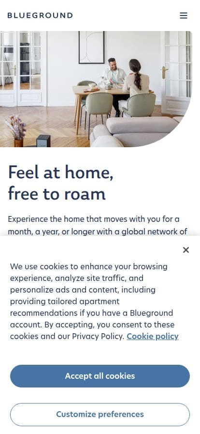 Blueground スマホ表示
