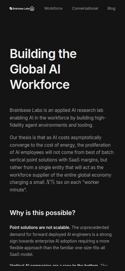 Brainbase Labs スマホ表示