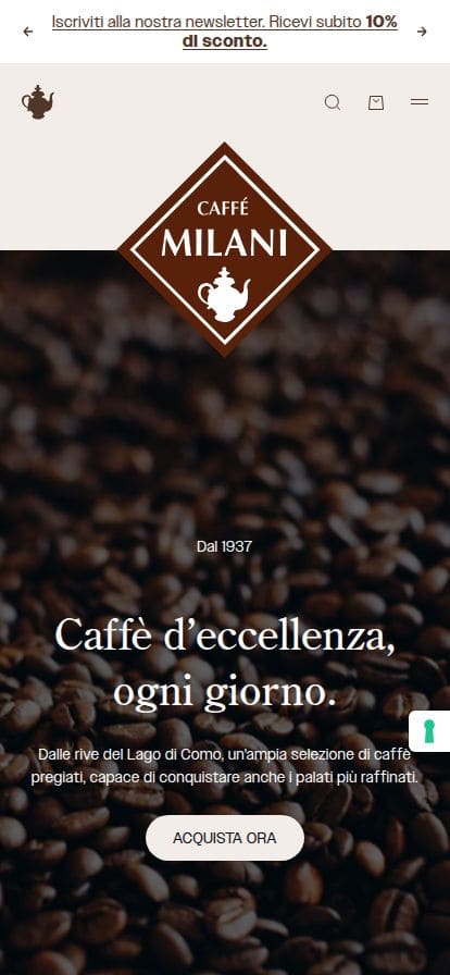 Caffé Milani スマホ表示