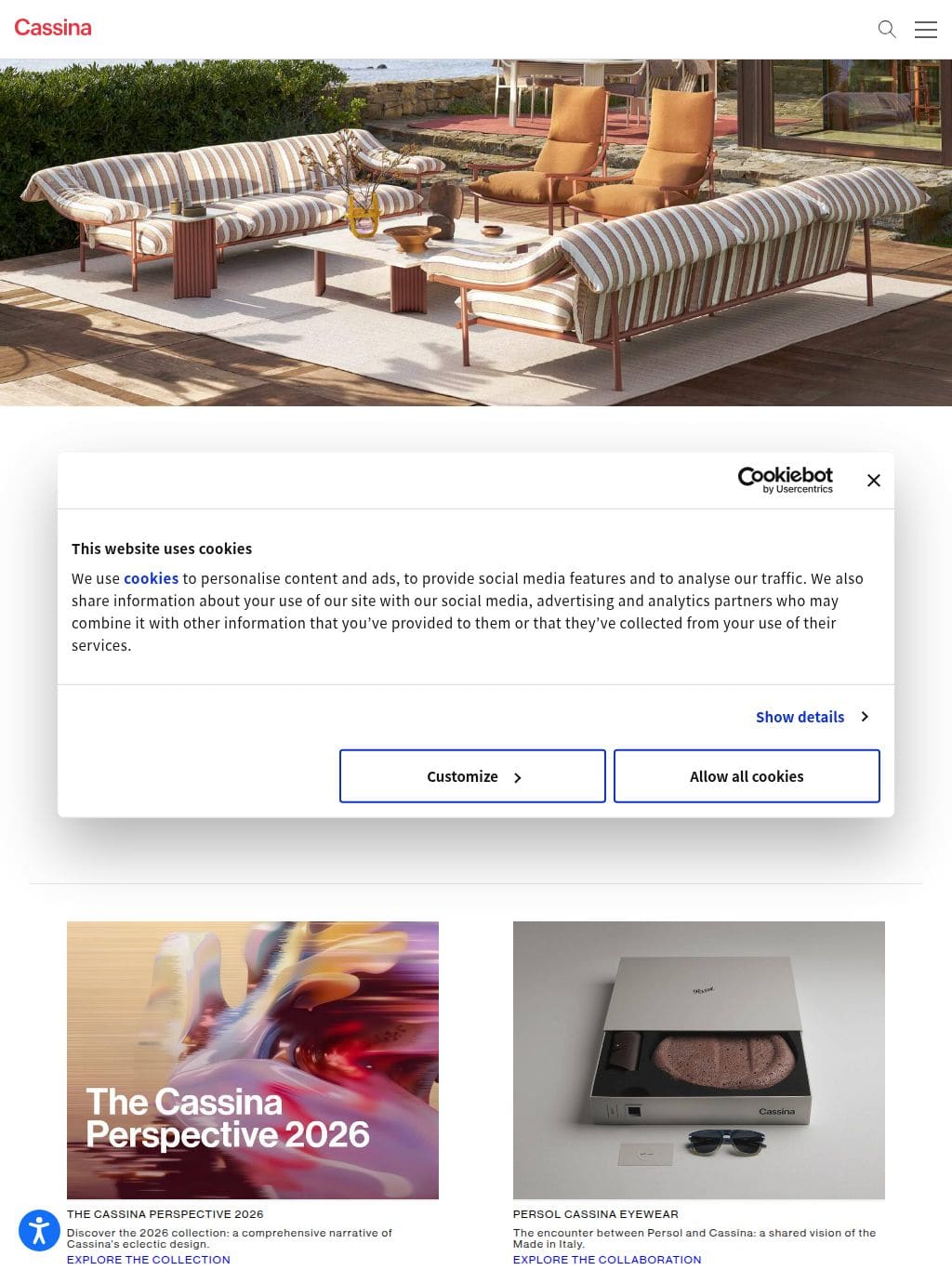 Cassina タブレット表示