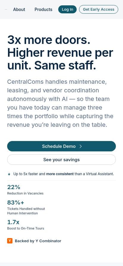 CentralComs スマホ表示