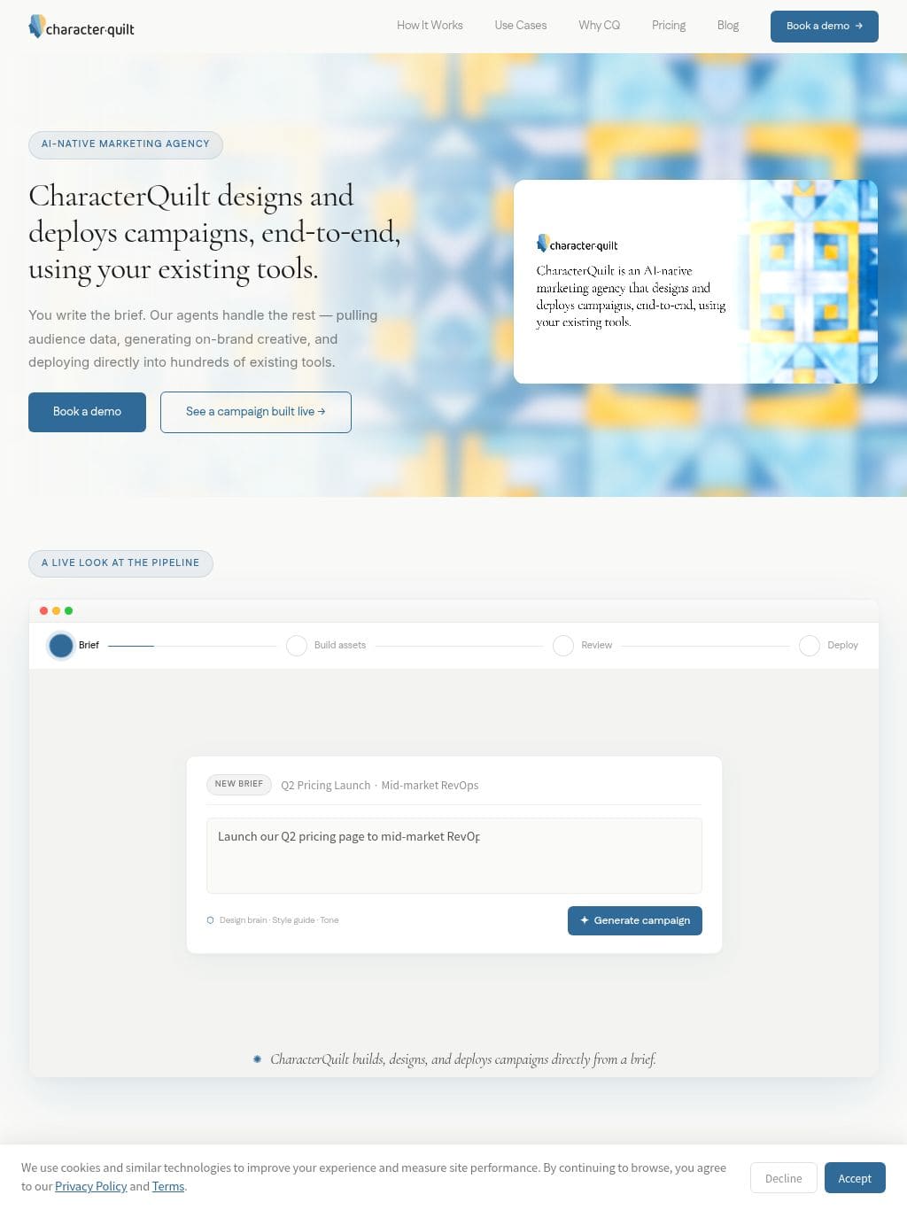 CharacterQuilt タブレット表示