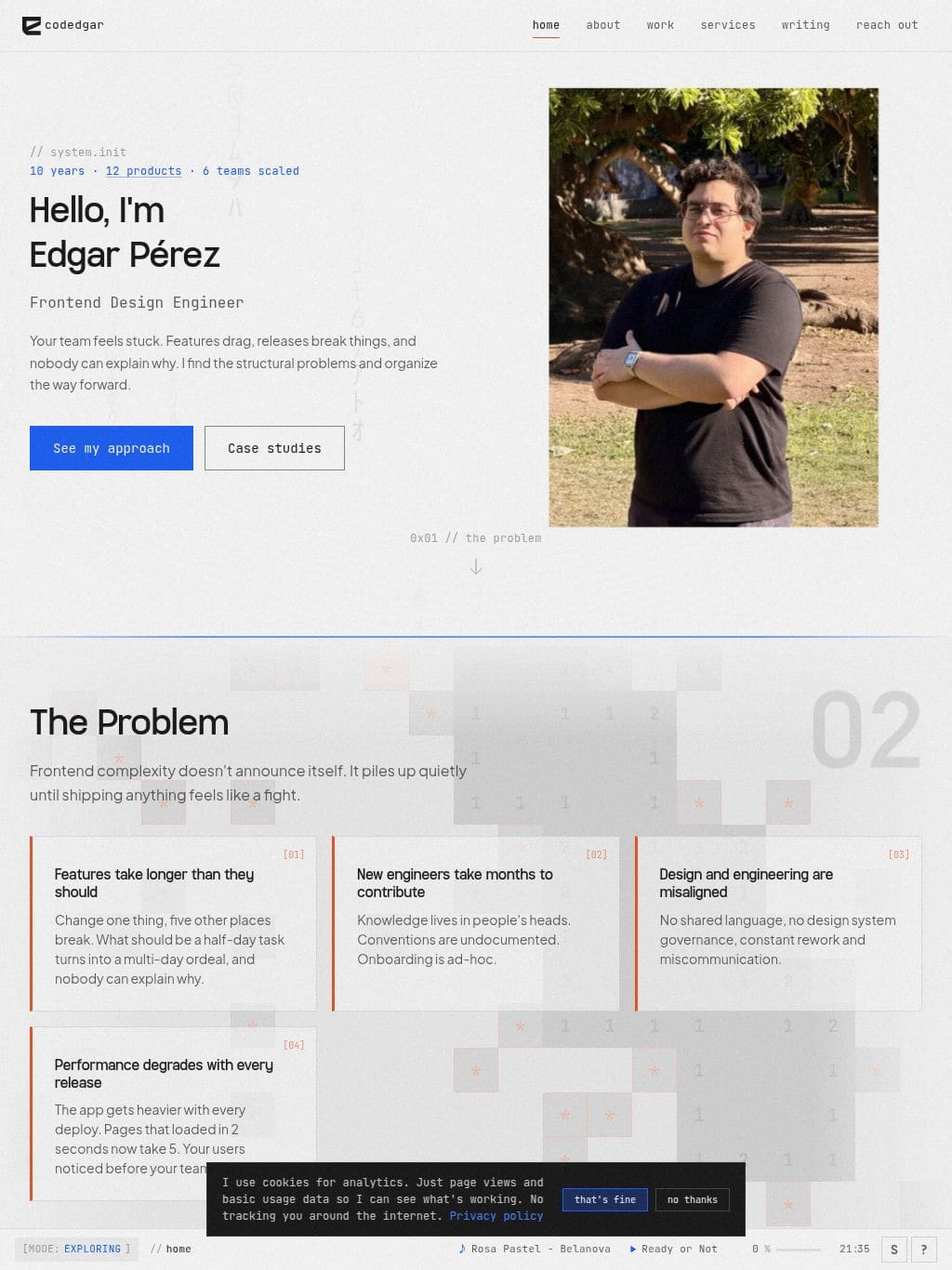 Edgar Pérez | Frontend Design Engineer タブレット表示