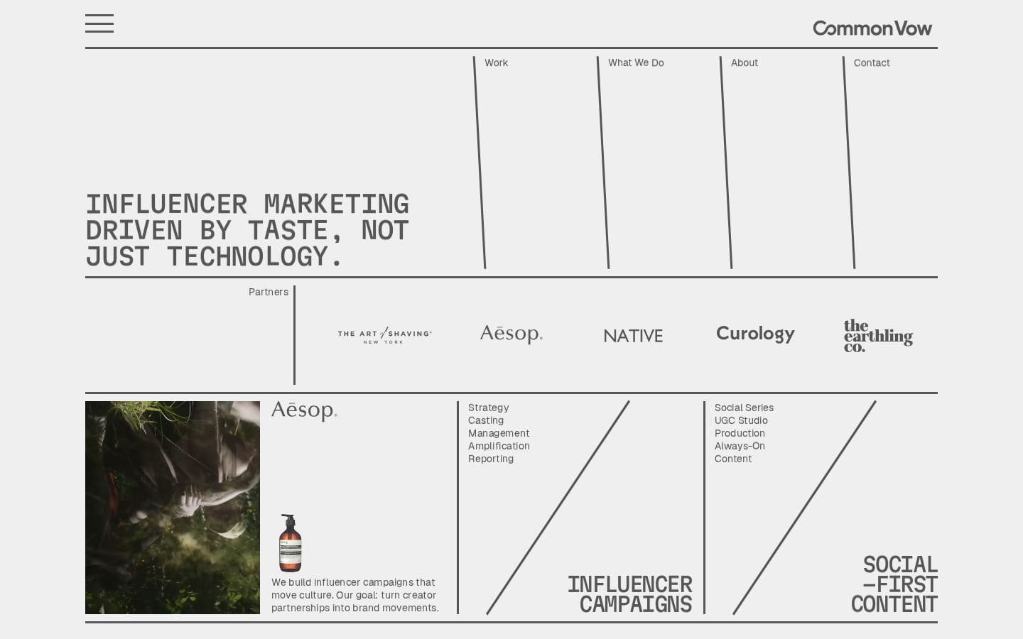 Common Vow — Influencer Marketing Agency & Social-First Campaigns PC表示