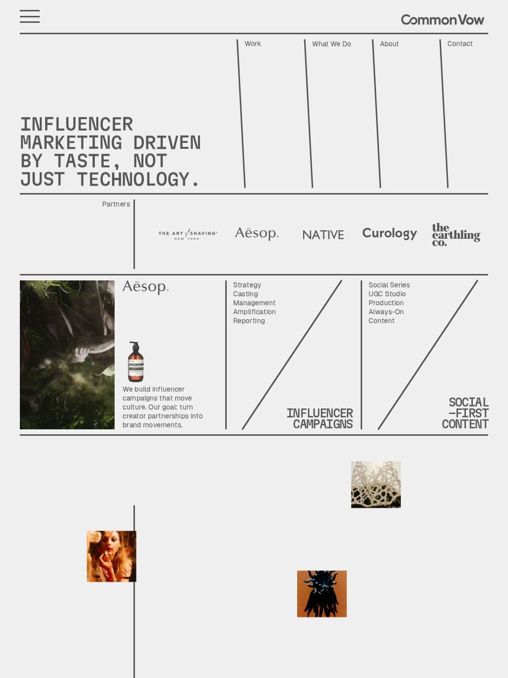 Common Vow — Influencer Marketing Agency & Social-First Campaigns タブレット表示