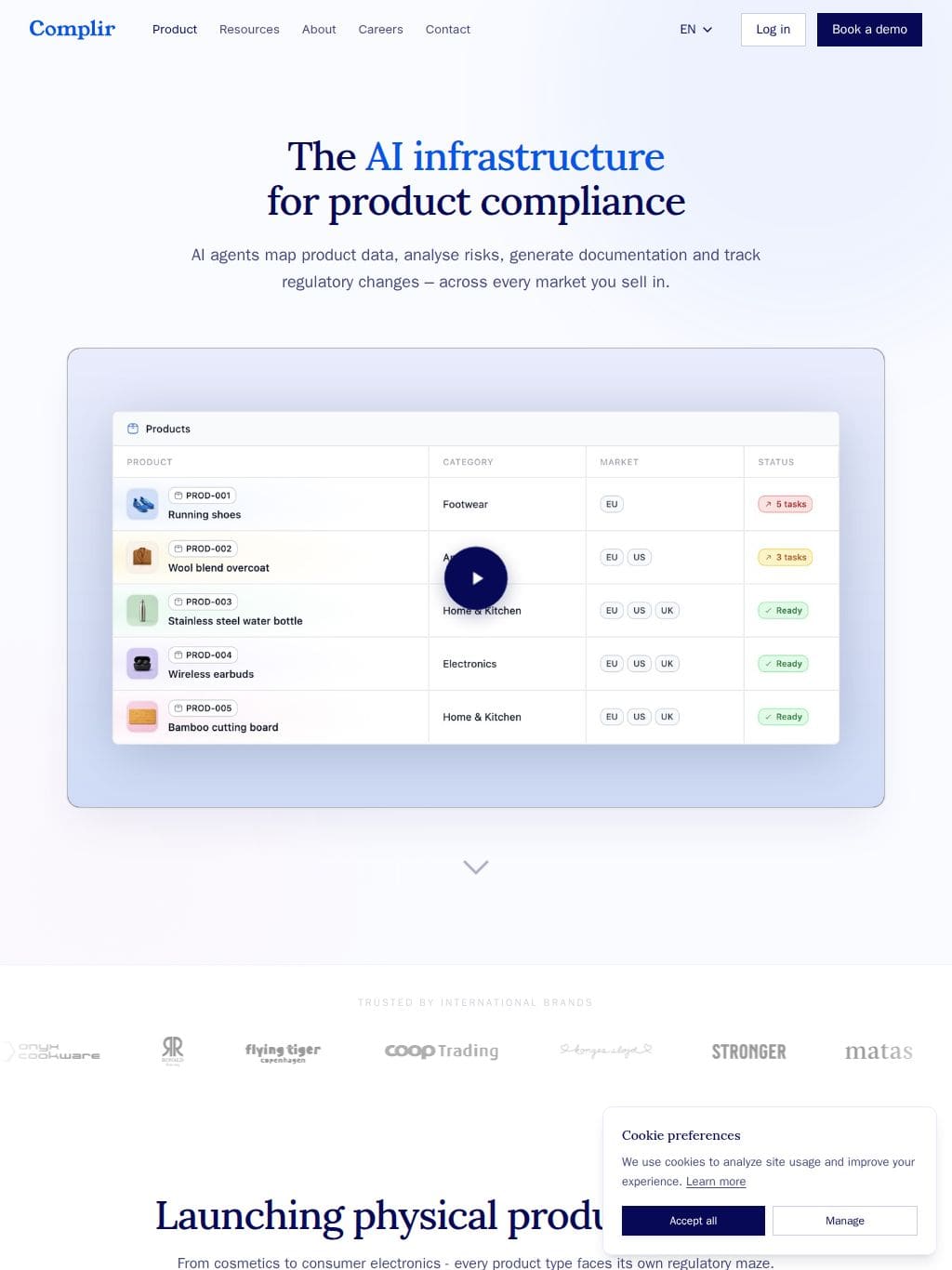 Complir タブレット表示