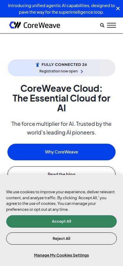 CoreWeave スマホ表示