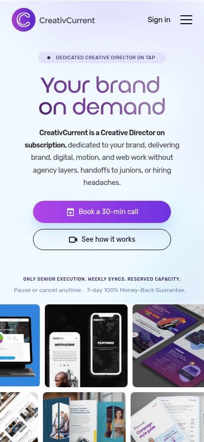 Creative Subscription Agency: Design & Video | CreativCurrent スマホ表示