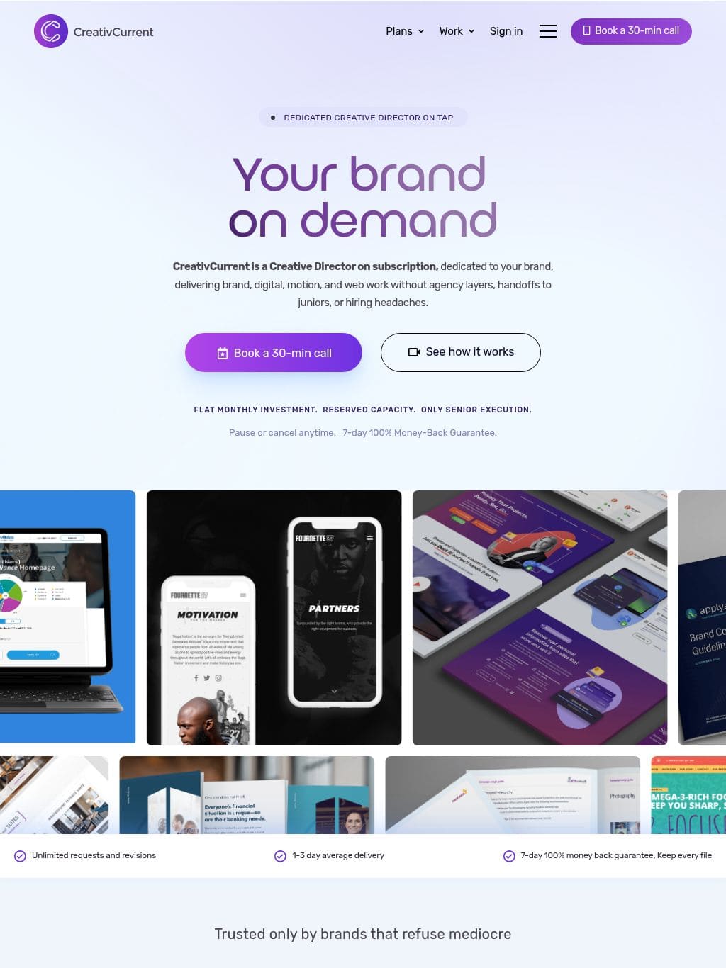 Creative Subscription Agency: Design & Video | CreativCurrent タブレット表示