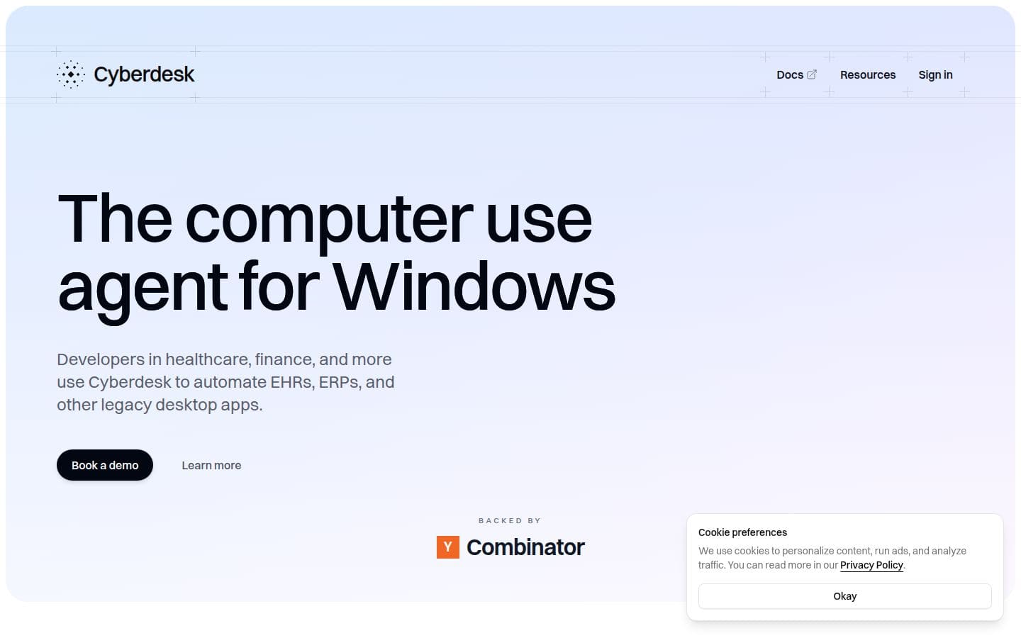 Cyberdesk PC表示