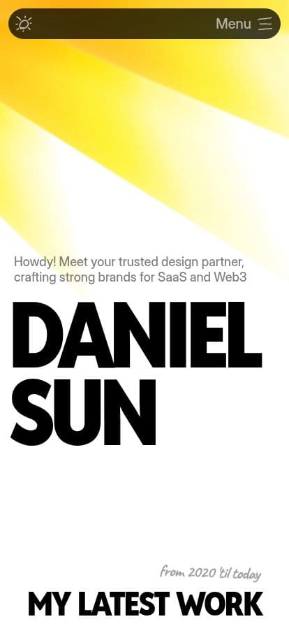 Daniel Sun | Top-tier Web and Brand Design partner for SaaS and Web3 スマホ表示