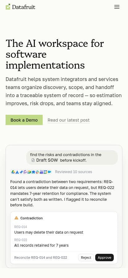 Datafruit スマホ表示