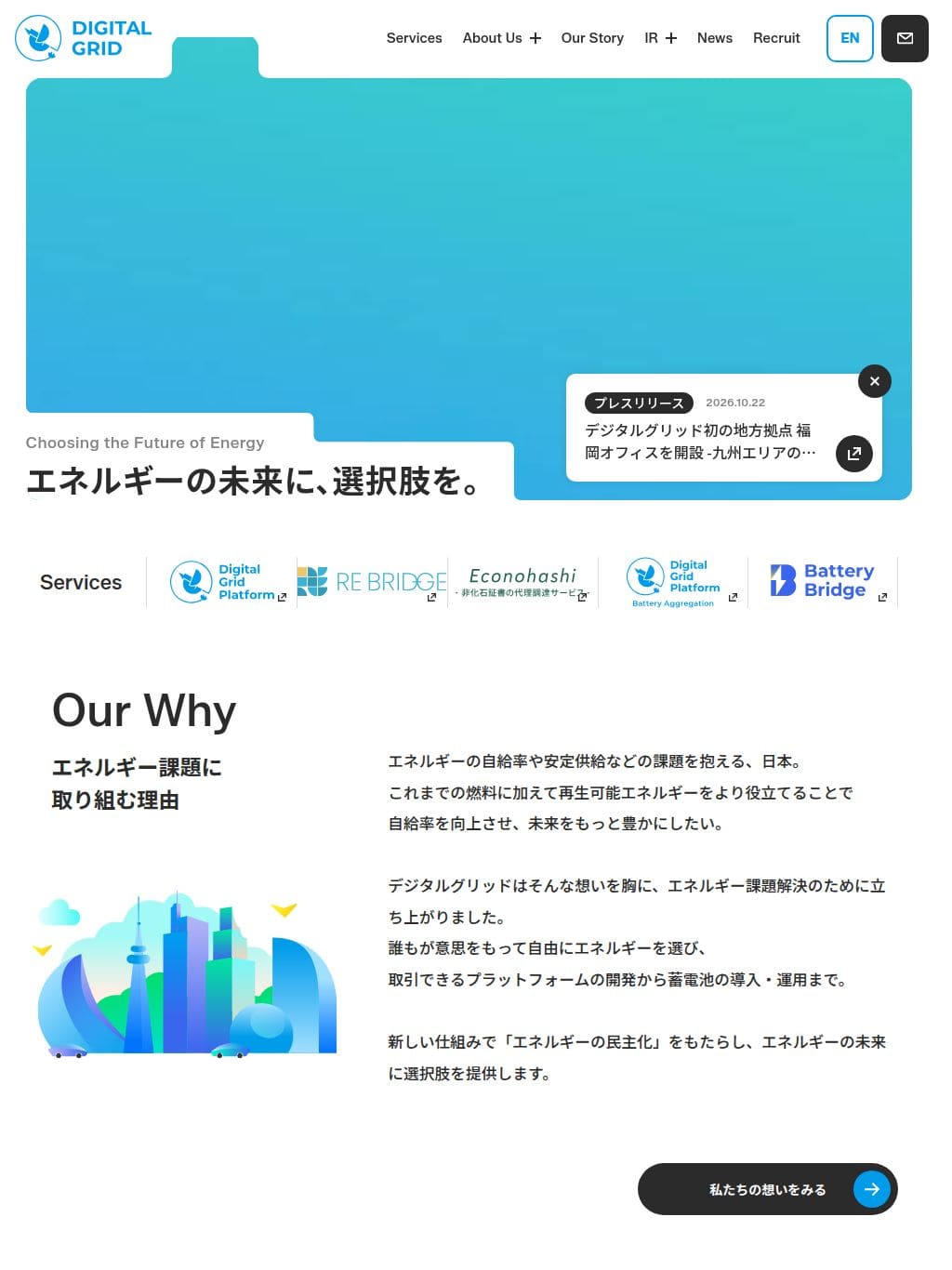 デジタルグリッド株式会社 タブレット表示