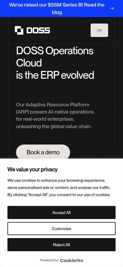 DOSS | Adaptive ERP and Operations Cloud スマホ表示