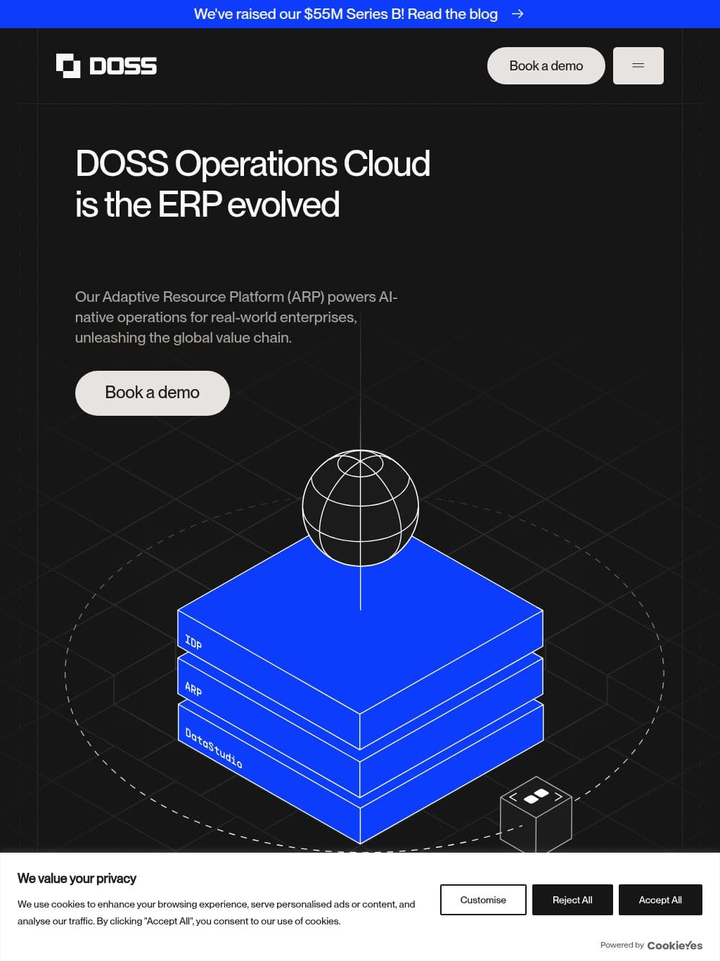 DOSS | Adaptive ERP and Operations Cloud タブレット表示