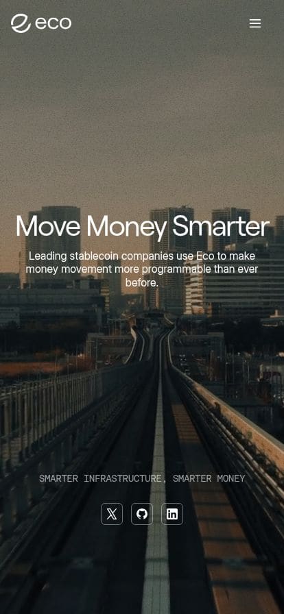 Eco: The Stablecoin Network That Makes Money Programmable スマホ表示