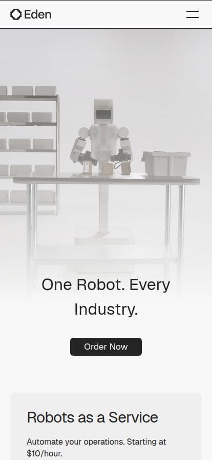 Eden Robotics スマホ表示