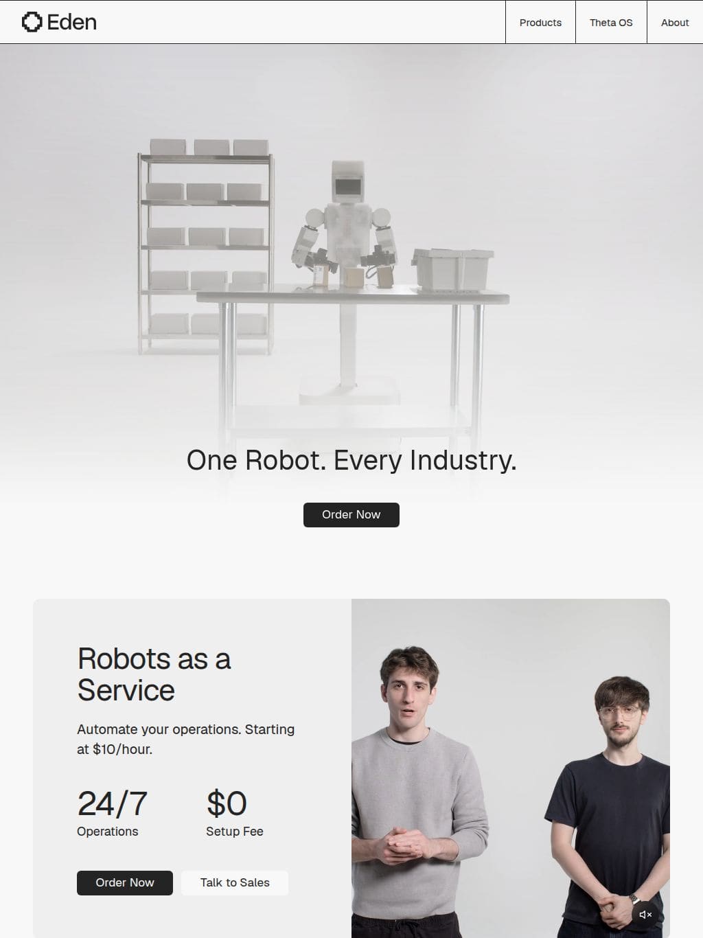 Eden Robotics タブレット表示