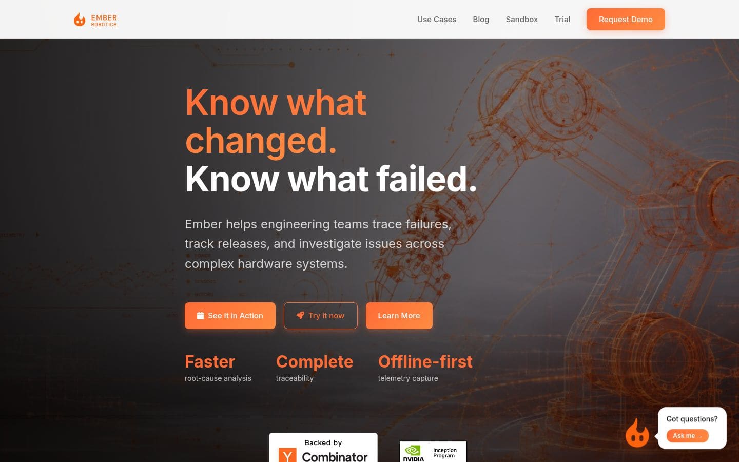 Ember Robotics PC表示