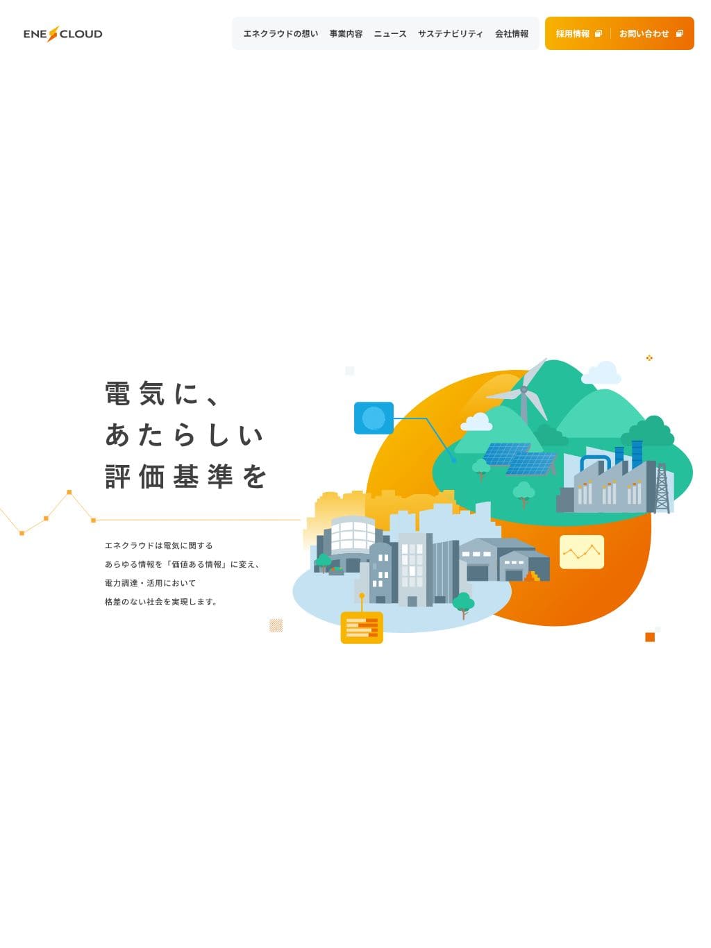 エネクラウド株式会社 	| 電気に、あたらしい評価基準を タブレット表示