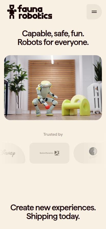 faunarobotics.com スマホ表示