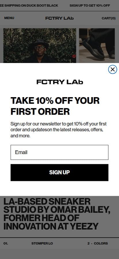 FCTRY LAb スマホ表示